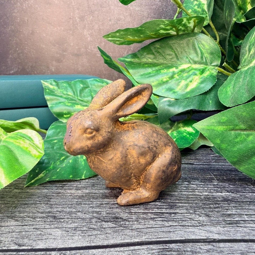 Small Cast Iron Rabbit Bunny Rustic Farmhouse Decor - Picture 3 of 12